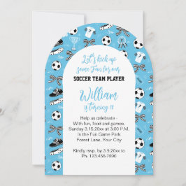 Convites Jogador de futebol festa de aniversário azul