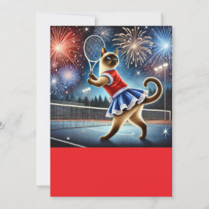Convites Jogador de Gato de Tênis no Dia da Independência d