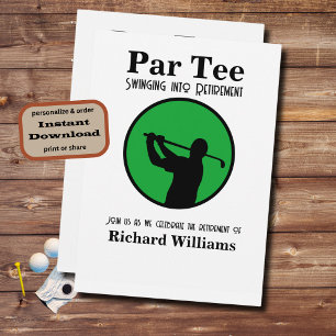 Convites Jogador de Golfe aposentado balançando em aposenta