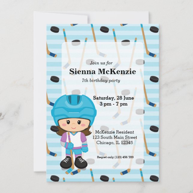 Convites Jogador de hóquei (Frente)