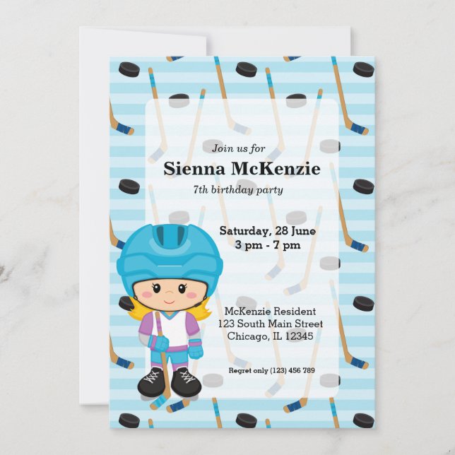 Convites Jogador de hóquei (Frente)