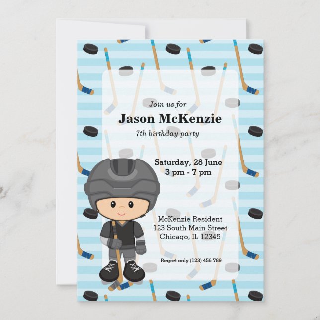 Convites Jogador de hóquei (Frente)