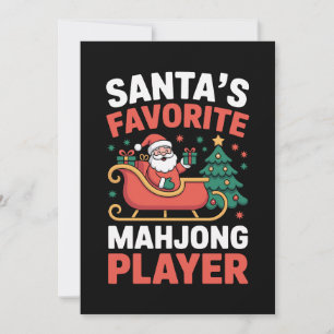 Convites Jogador de Mahjong Favorito do Papai Noel Trenó de