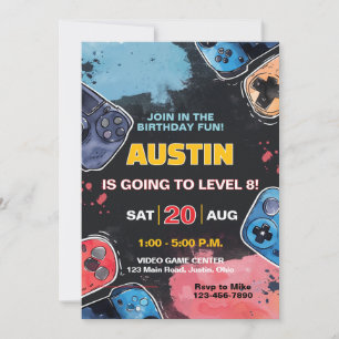 Convites Jogador de Nível Superior Qualquer Menino ou Menin