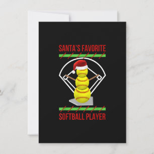 Convites Jogador de softball favorito do Papai Noel Mãe de