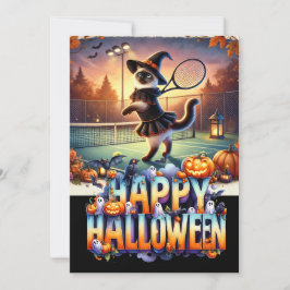 Convites Jogador de Tênis de Gato no Dia das Bruxas