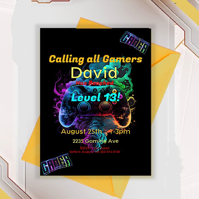 Convites Jogador, Próximo Nível, Jogo de Vídeo Jogador Um (Criador carregado)