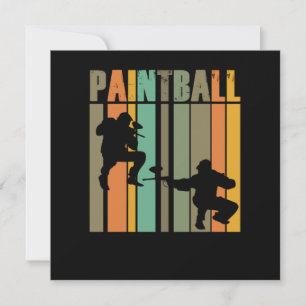 Convites Jogadores de Paintball Vintage Retro Marcador de P