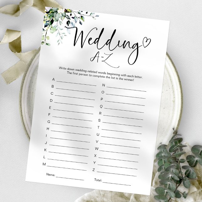 Convites Jogo A-Z de Casamento de chá de panela (Criador carregado)