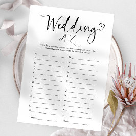 Convites Jogo A-Z de Casamento de chá de panela