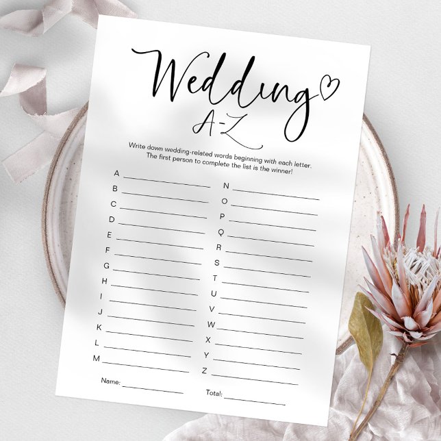 Convites Jogo A-Z de Casamento de chá de panela (Criador carregado)