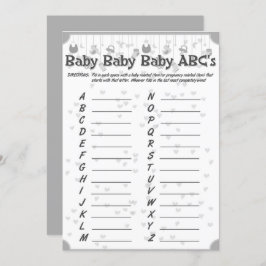 Convites jogo abc unisex unisex de chá de fraldas fofo