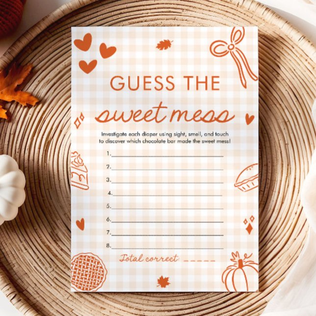 Convites Jogo Adivinhe a Bagunça Doce para Chá de Bebê Dese (Hand Drawn Baby Shower Guess The Sweet Mess Game)