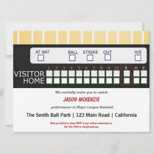 Convites Jogo Baseball