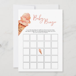 Convites jogo Bingo do Chá de fraldas do sorvete