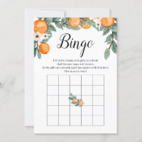 Jogo Bingo do Chá de fraldas Gêmeo das Laranjas
