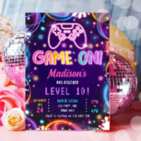Jogo Com Videos games De Jogador Neon Glow Girl An