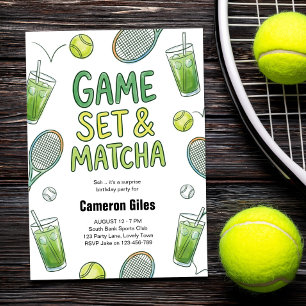 Convites Jogo, Conjunto e Matcha Surpresa de Aniversário de
