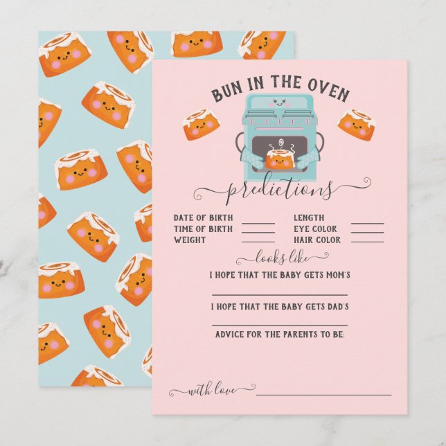 Convites Jogo das previsões do bebê de forno (Frente/Verso)