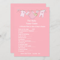 Jogo de adivinhação de Chá de fraldas de Menina Ro