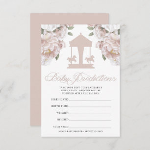 Convites Jogo de adivinhação do Chá de fraldas Carousel