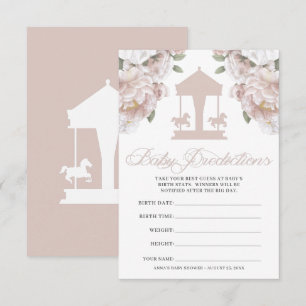 Convites Jogo de adivinhação do Chá de fraldas Carrossel