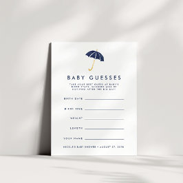 Convites Jogo de Adivinhação do Chá de fraldas Guarda-chuva