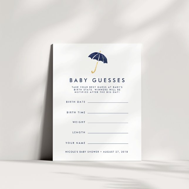 Convites Jogo de Adivinhação do Chá de fraldas Guarda-chuva (Criador carregado)