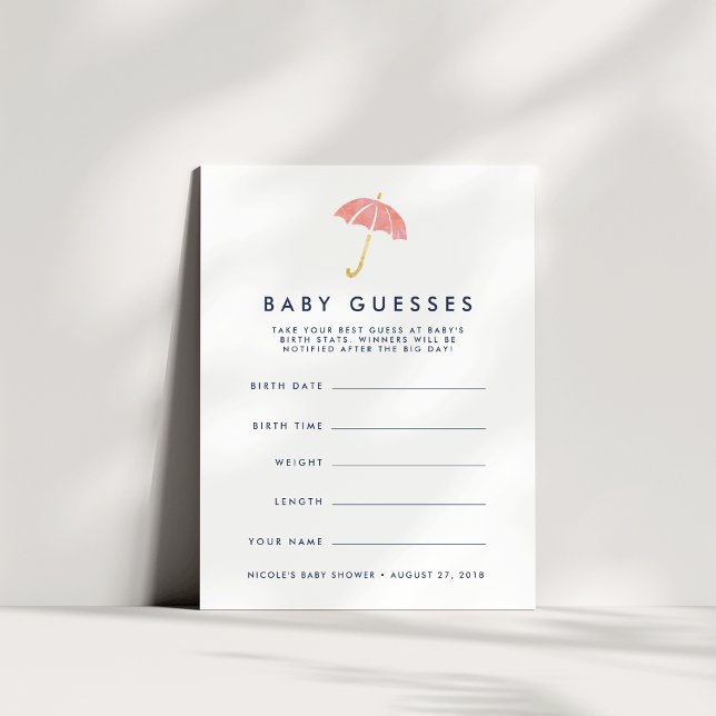 Convites Jogo de Adivinhação do Chá de fraldas Guarda-chuva (Criador carregado)