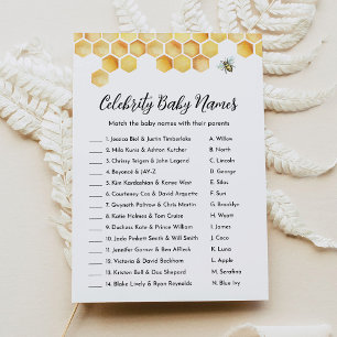 Convites Jogo de Baby Shower de Nome de Bebê de Celebridade