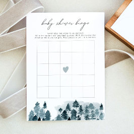 Convites Jogo de Bingo Chá de Bebê EGRET Rustic Winter Pine