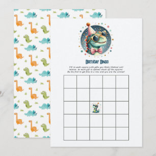 Convites Jogo de Bingo de Aniversário de Dinossauros para C