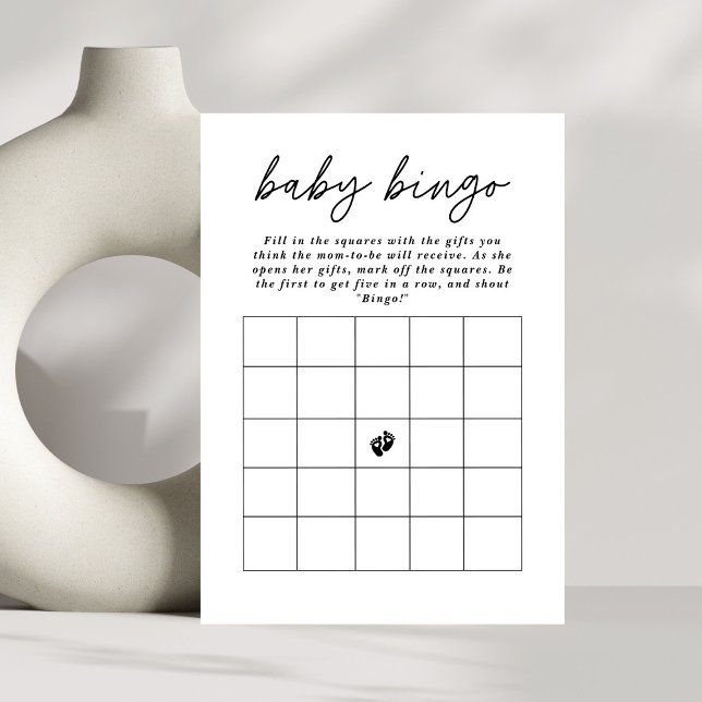 Convites Jogo de Bingo de Bebê com Roteiro Minimalista e El (Criador carregado)