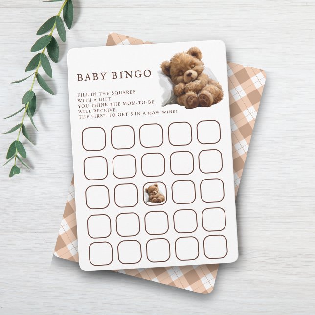 Convites Jogo de Bingo de Bebê Urso Teddy Fofo (Criador carregado)