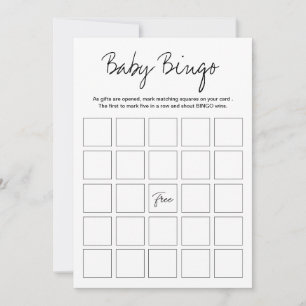 Convites Jogo de Bingo de Chá de Bebê Imprimível Modern Har
