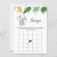 Jogo de Bingo de Chá de fraldas de Elefante Tropic