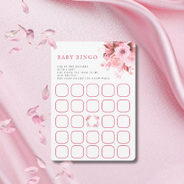 Convites Jogo de Bingo de Chá de fraldas Floral Rosa Blush