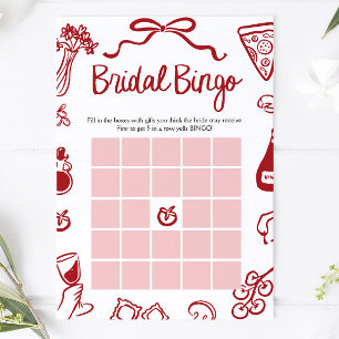 Convites Jogo de Bingo de Chuveiro de Noiva Amore Desenhado