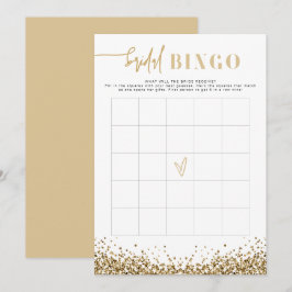 Convites Jogo de Bingo de Chuveiro de Noiva REGINA em Ouro 