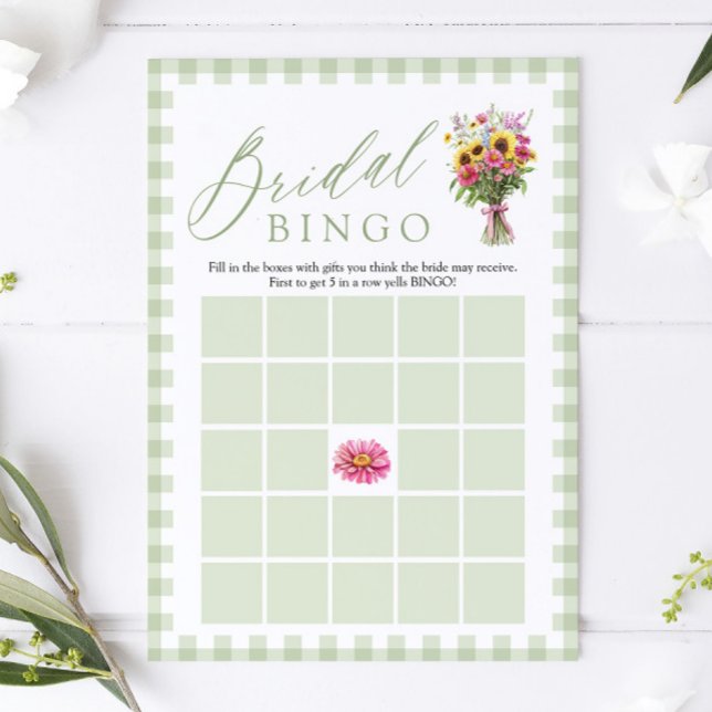 Convites Jogo de Bingo de Chuveiro de Noiva Sage Fresh Off  (Sage Fresh Off The Market Bridal Shower Bingo Game)