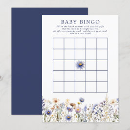 Convites Jogo de Bingo de Chuvinha de Bebê Boho Flor Silves