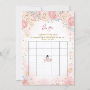 Convites Jogo de Bingo de Floco de Neve de Inverno de Pingu