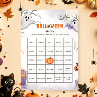 Convites Jogo de Bingo de Halloween | Atividade de Festa As