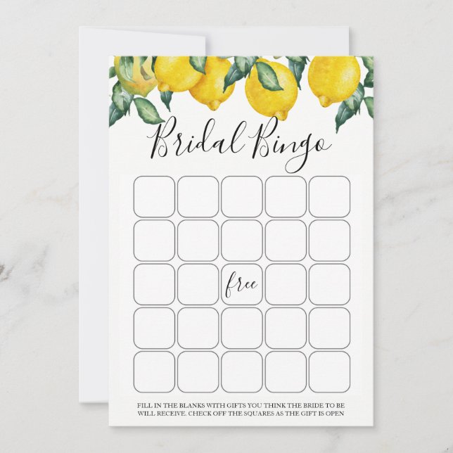 Convites Jogo de bingo de limões (Frente)