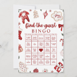Convites Jogo de Bingo de Natal para Chá de Bebê Encontre o