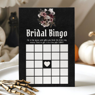 Convites Jogo de Bingo de Noiva com Caveira de Halloween