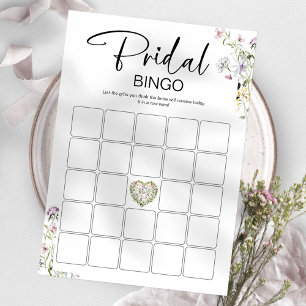 Convites Jogo de Bingo de Noiva Flor Silvestre para Chá de