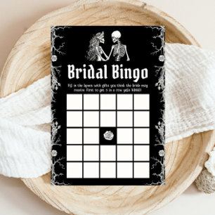 Convites Jogo de Bingo de Noivado de Halloween Gótico