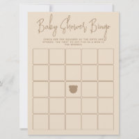 Jogo de Bingo Minimalista Moderno de Urso para Chá