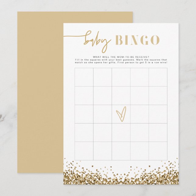 Convites Jogo de Bingo para Chá de Bebê REGINA com Lantejou (Frente/Verso)